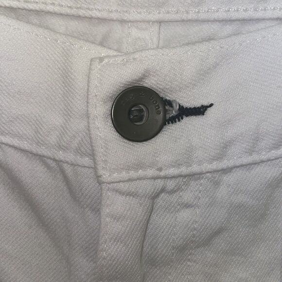 Rag & Bone White Carpenter Cuffed Hem Denim Shorts - Picture 2 of 10